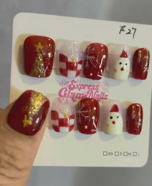 Christmas Press On Nails F27