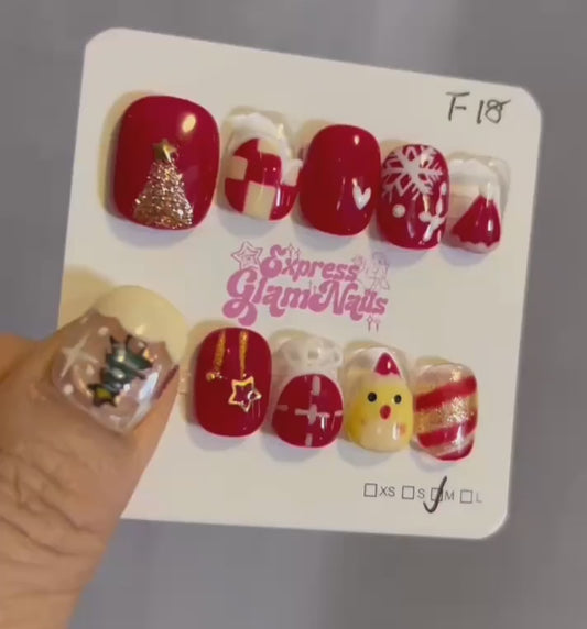 Christmas Press On Nails F18