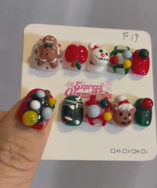 Christmas Press On Nails F19