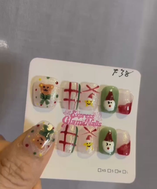 Christmas Press On Nails F38