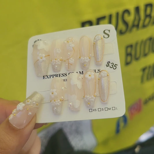 Flower Press On Nails