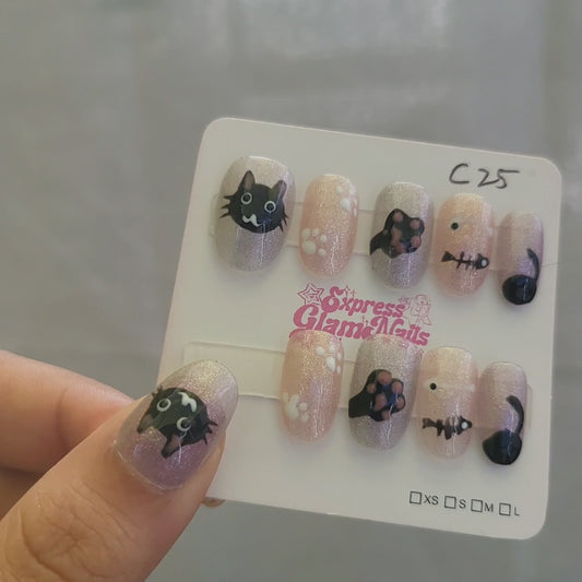 Purrfect Paws Press On Nails C25