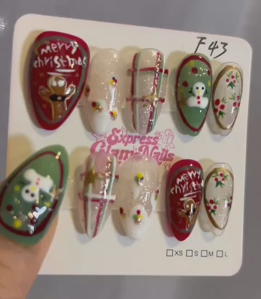 Christmas Press On Nails F43