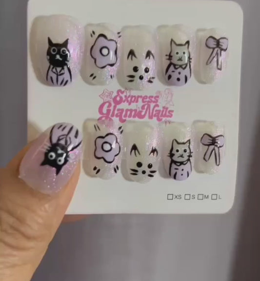 Kitty Whiskers Press On Nails