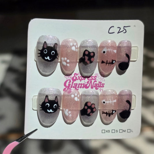 Purrfect Paws Press On Nails C25 - Express Glam Nails