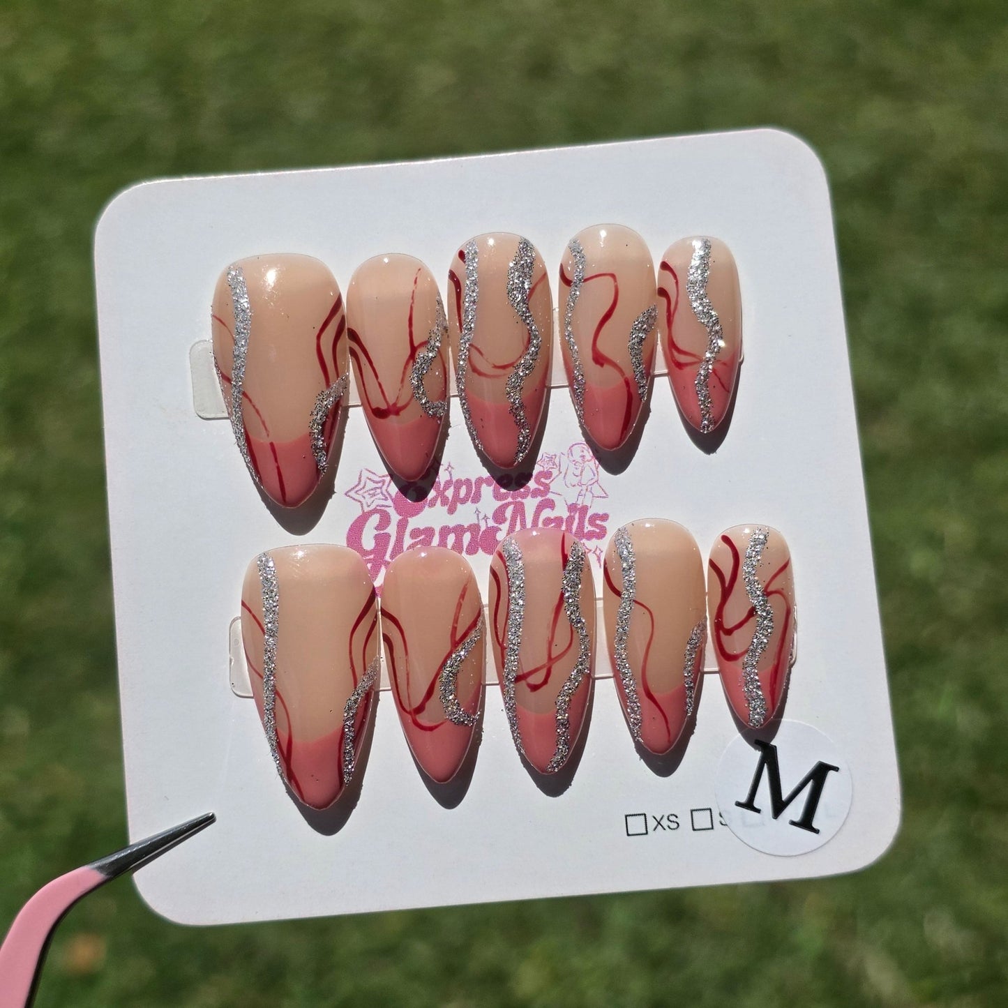 Red Fire Pink French Tip 8A - Express Glam Nails