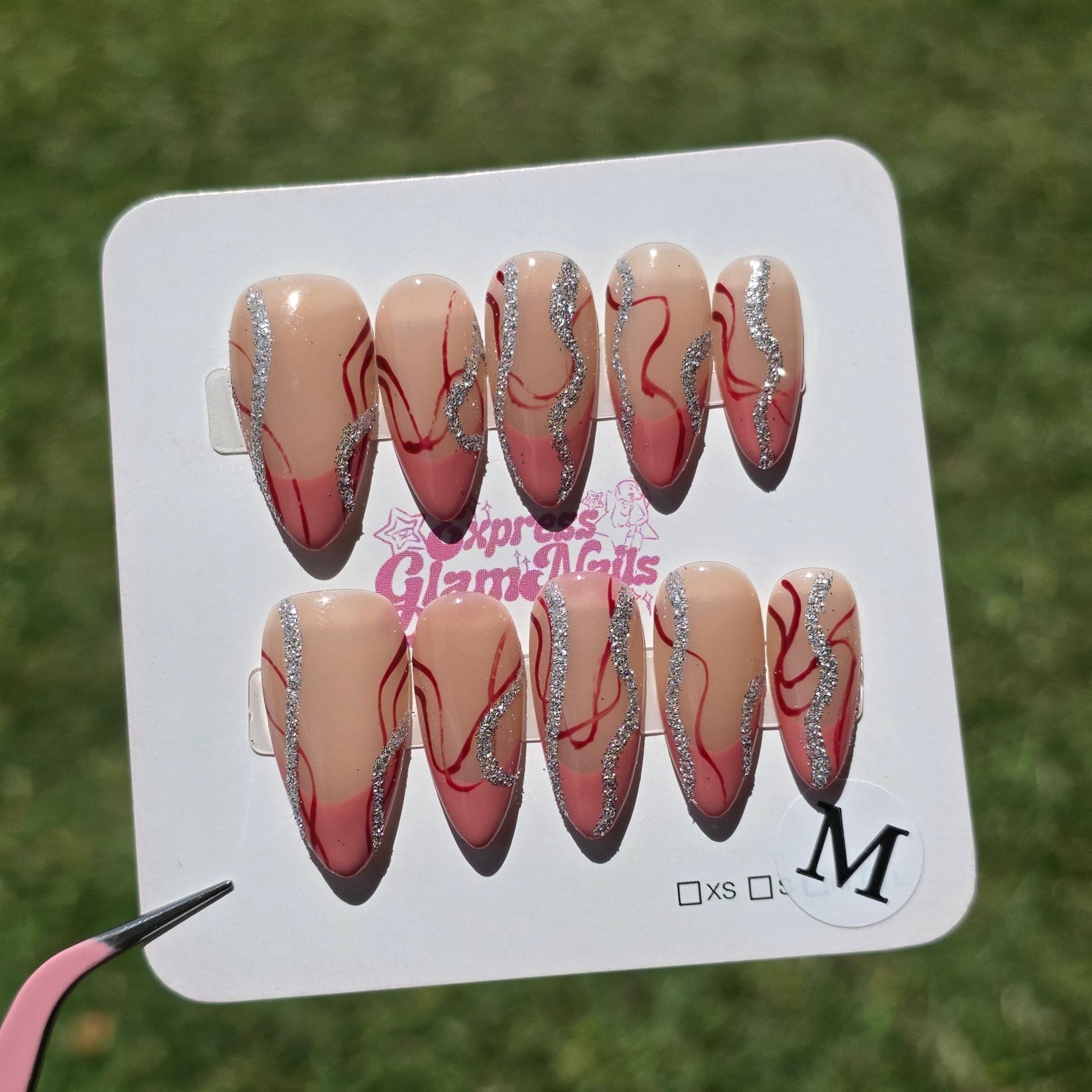 Red Fire Pink French Tip 8A - Express Glam Nails