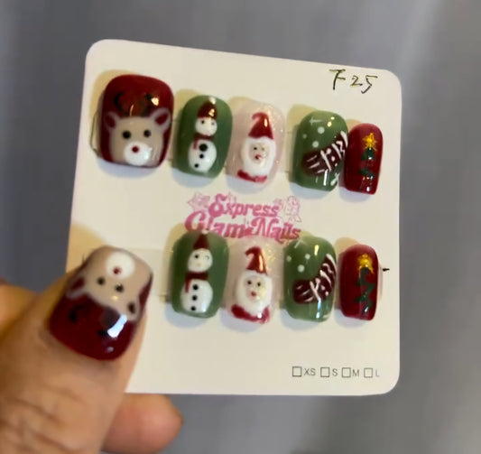 Christmas Press On Nails F25