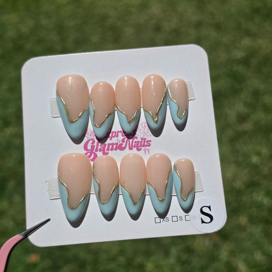 Soft Blue Tips 12A - Express Glam Nails